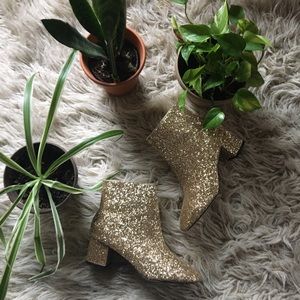 Gold Glitter Ankle Boot